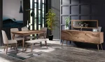 Konsol + Açılı Masa + 4 Sandalye + Bench