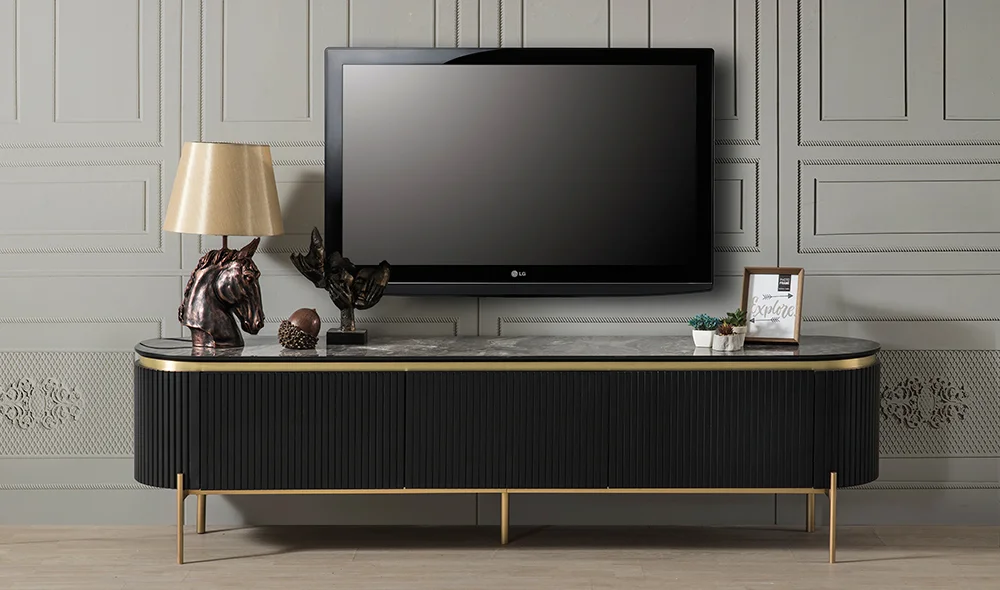 Mood Siyah Gold Tv Sehpası