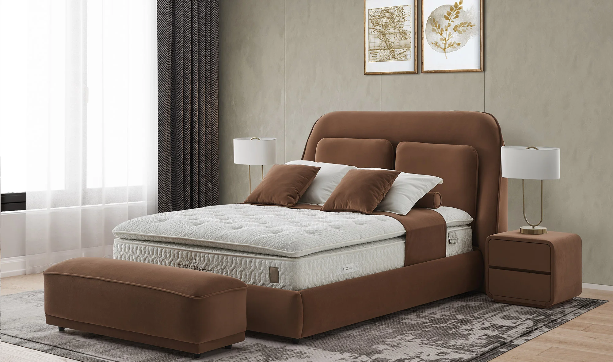 Kingmaster Venedik Baza + Başlık + Yatak