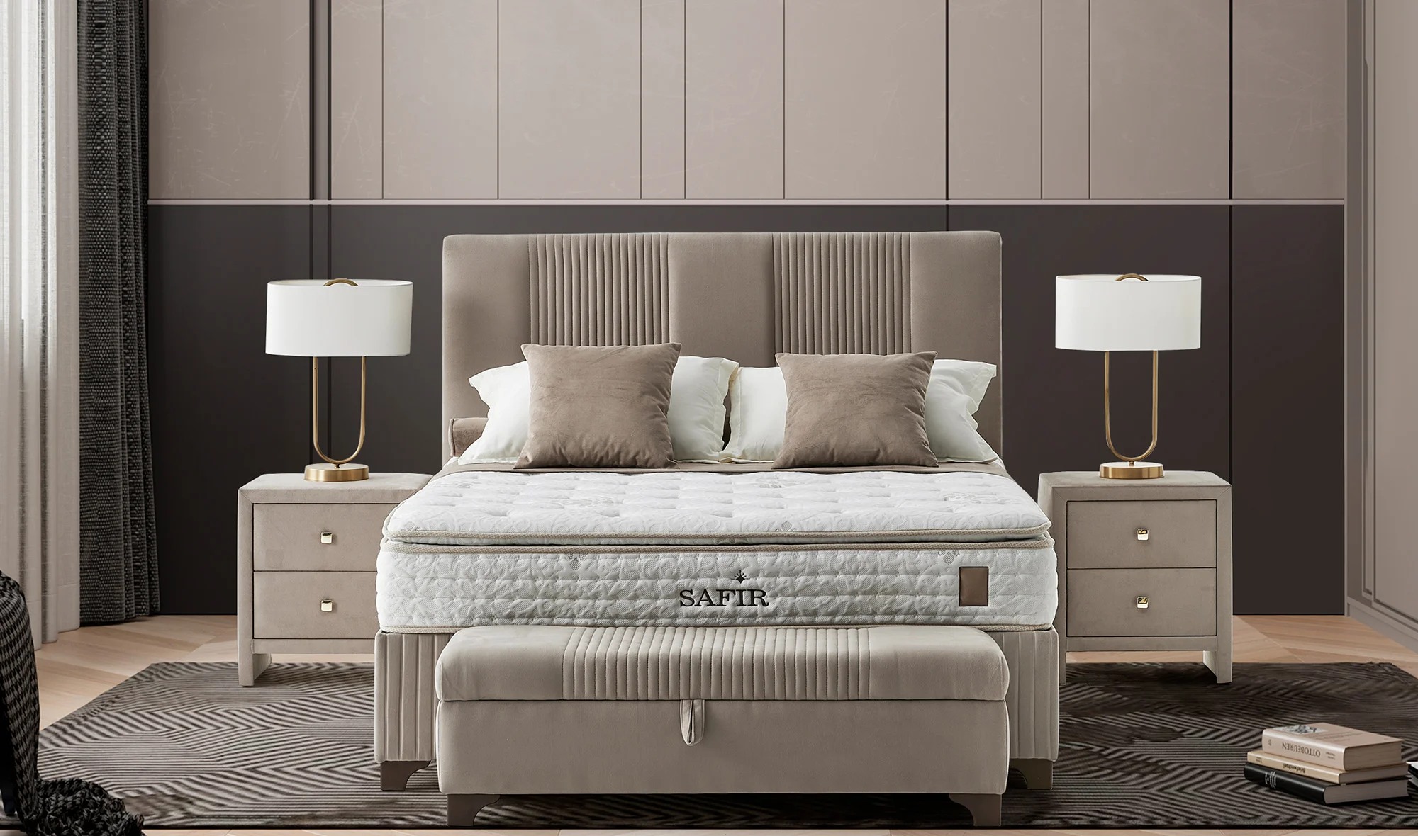 Safir Violet Baza + Başlık + Yatak