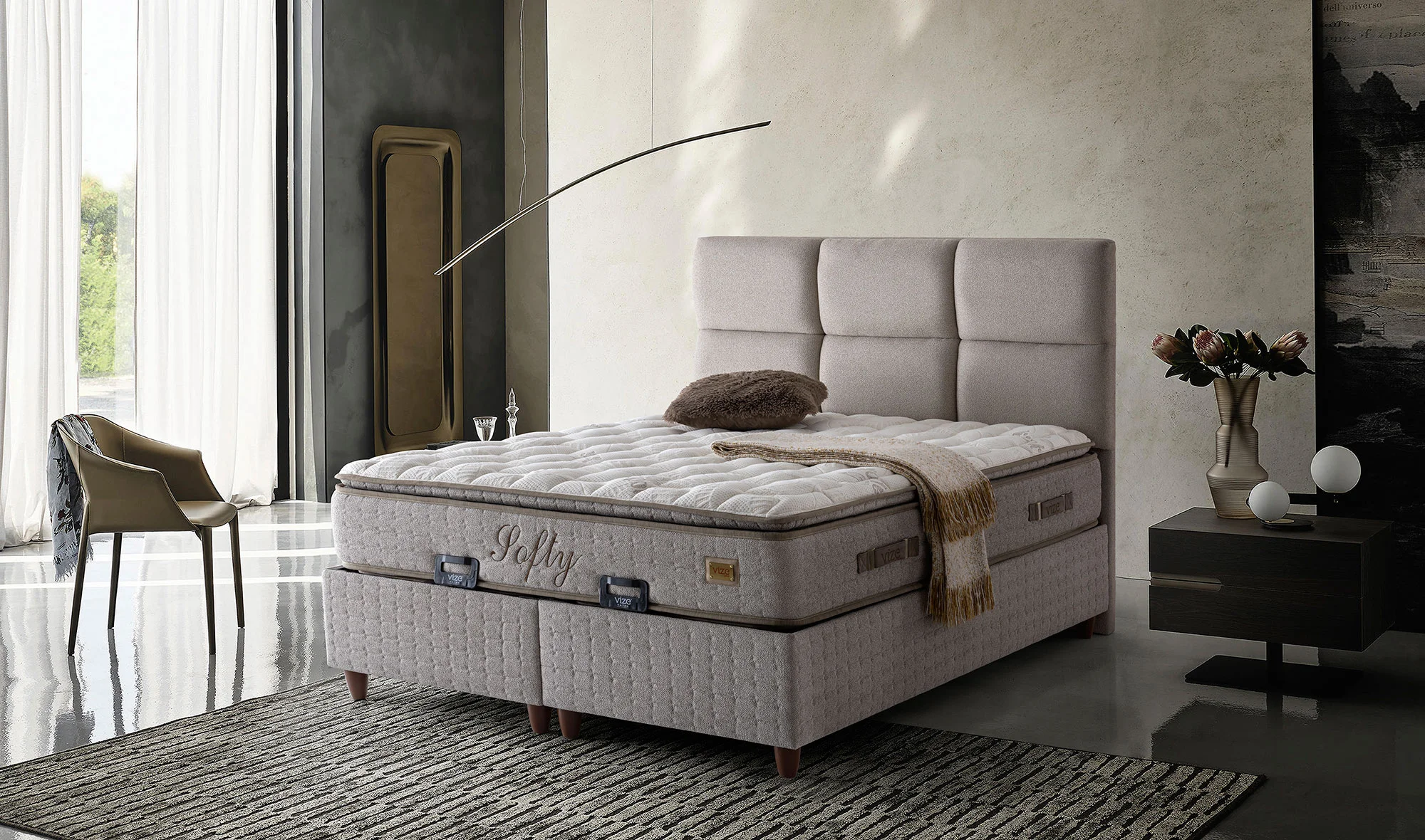 Soft Baza + Başlık + Yatak