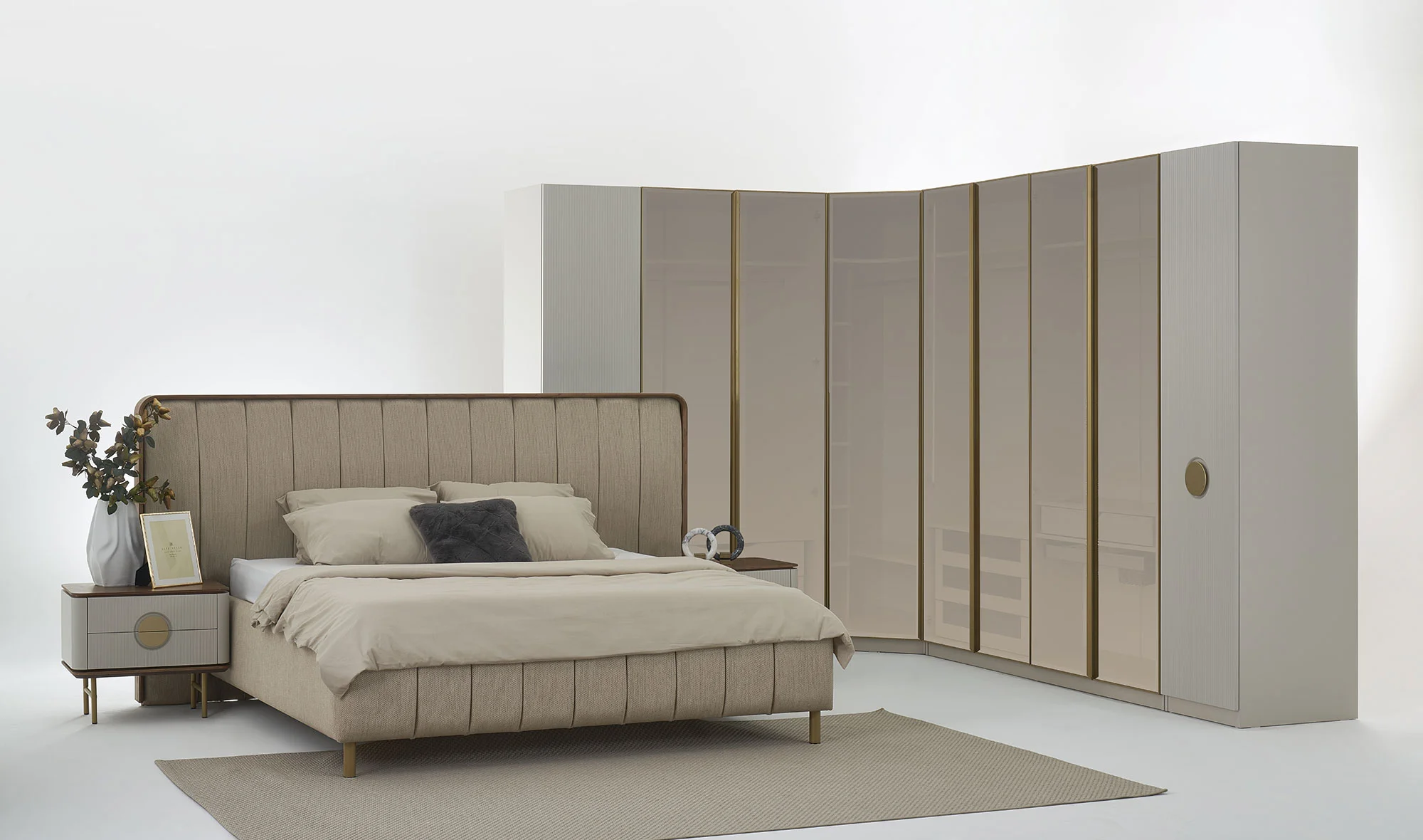 Artut Bazalı Yatak Odası - Köşe Dolapı