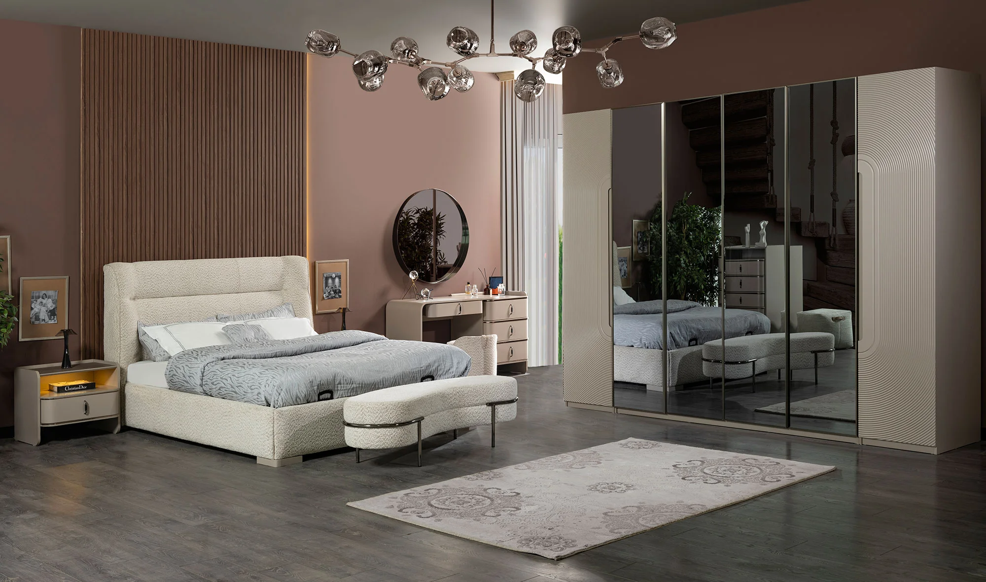 Monza Bazalı Yatak Odası - 6 Kapılı