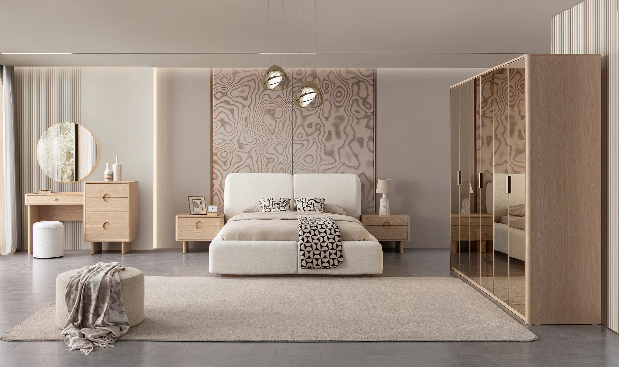 Natural Bazal? Yatak Odası - Reflekte Kapakl?