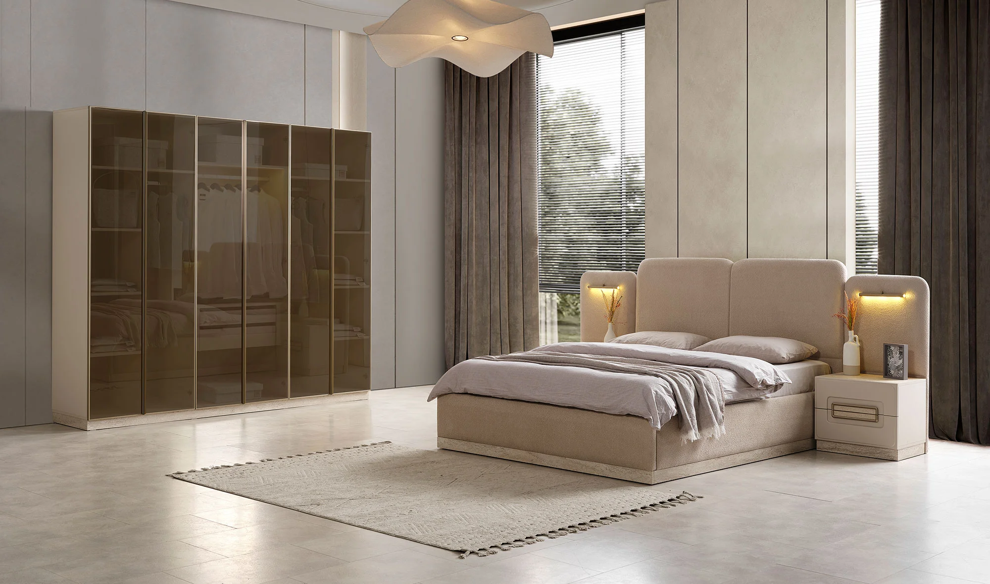 Oliver Bazal? Yatak Odası - Cam Kapakl?