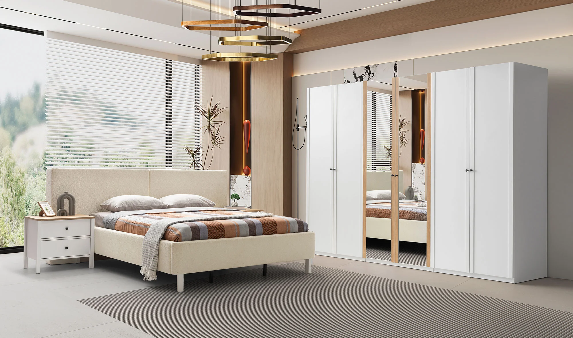 Rome Yatak Odası - Beyaz Meşe