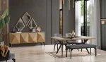 Konsol + Yemek Masası + 4 Sandalye + Bench