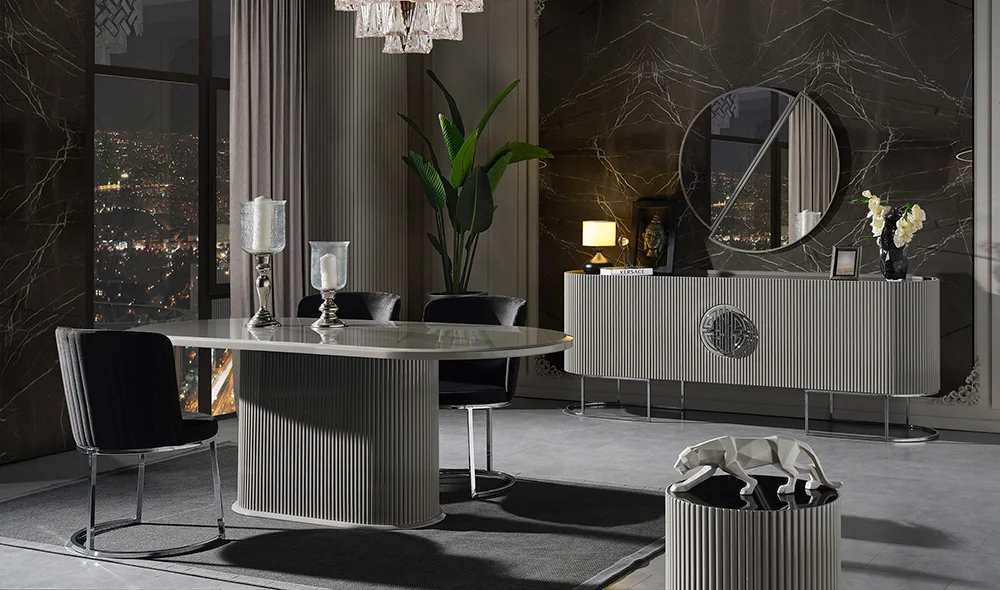 Crown Yemek Odası - Gri