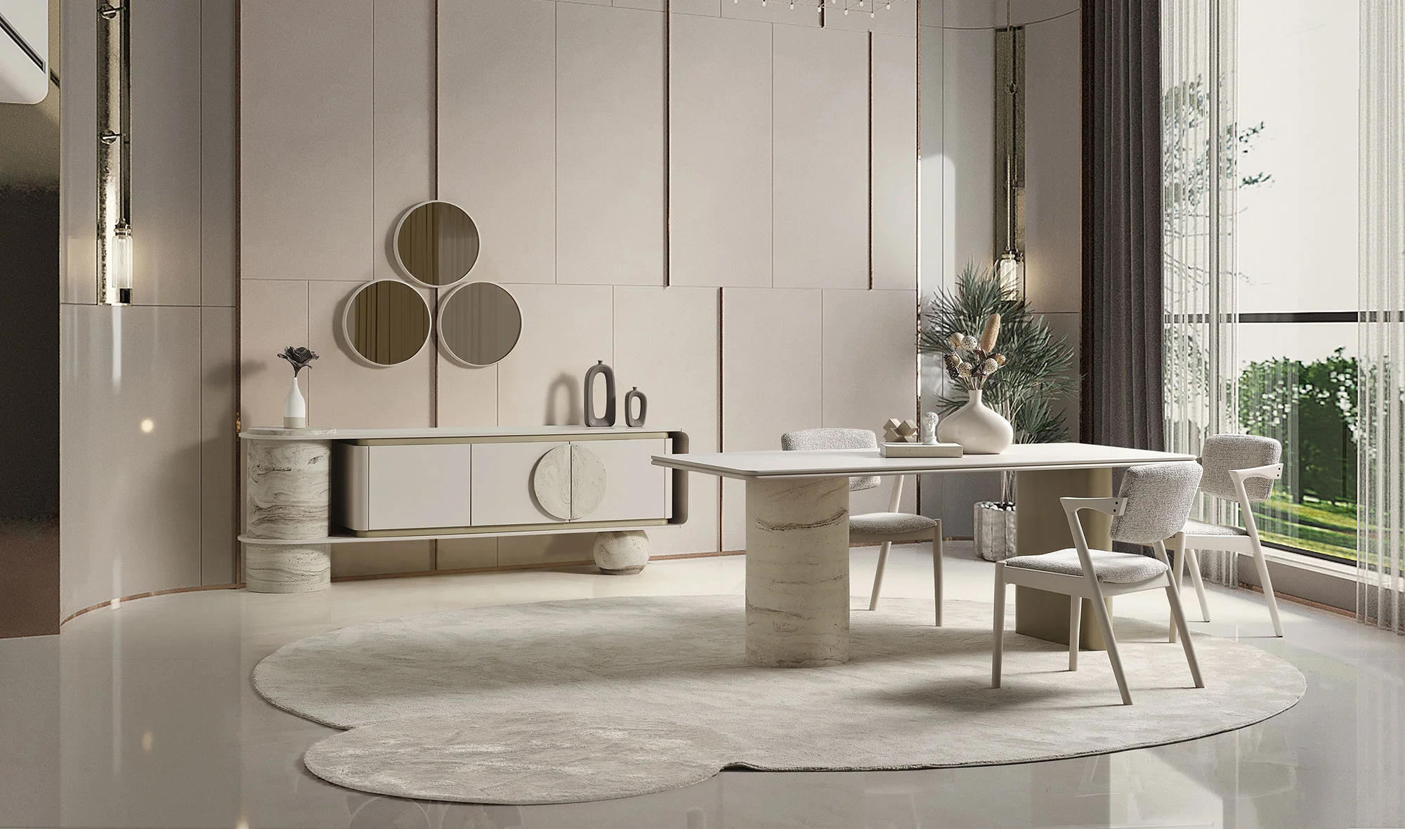 Elizabeth Yemek Odası - Bej