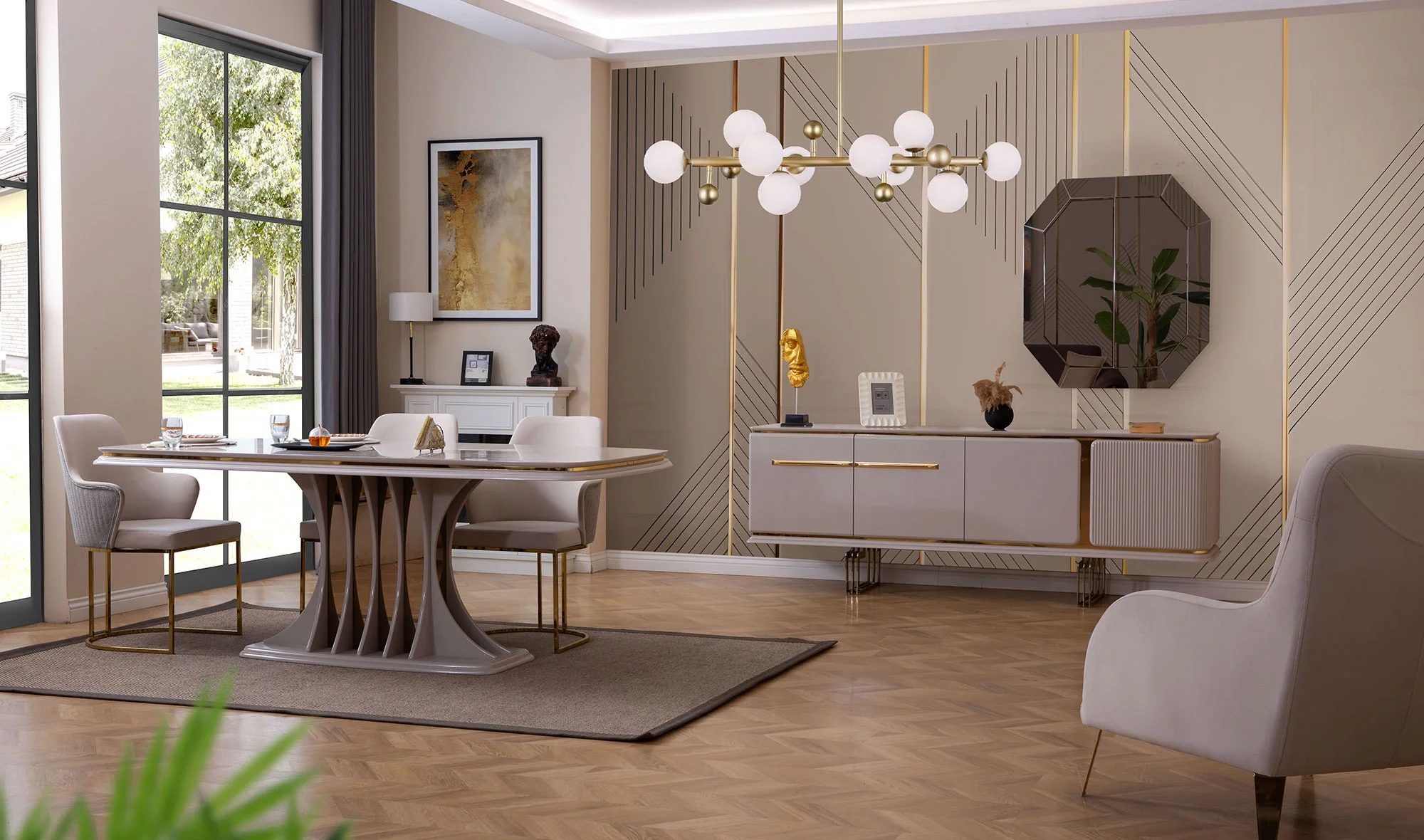 Farya New Yemek Odası - Gold