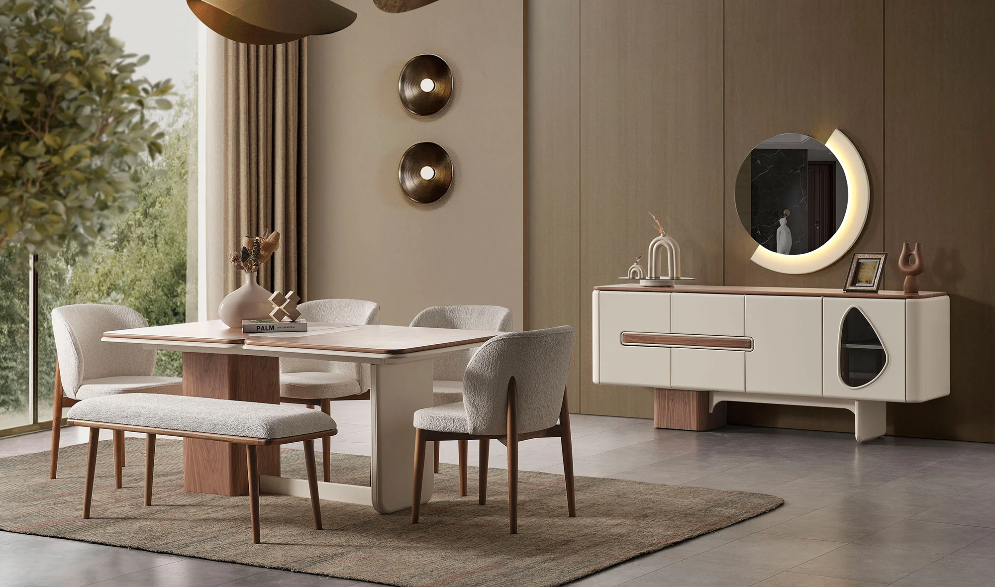 Jacob Yemek Odası - Krem Ceviz