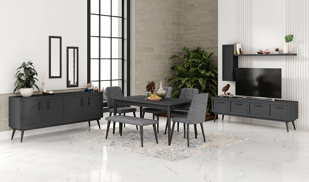 Liya Yemek Odası - Antrasit