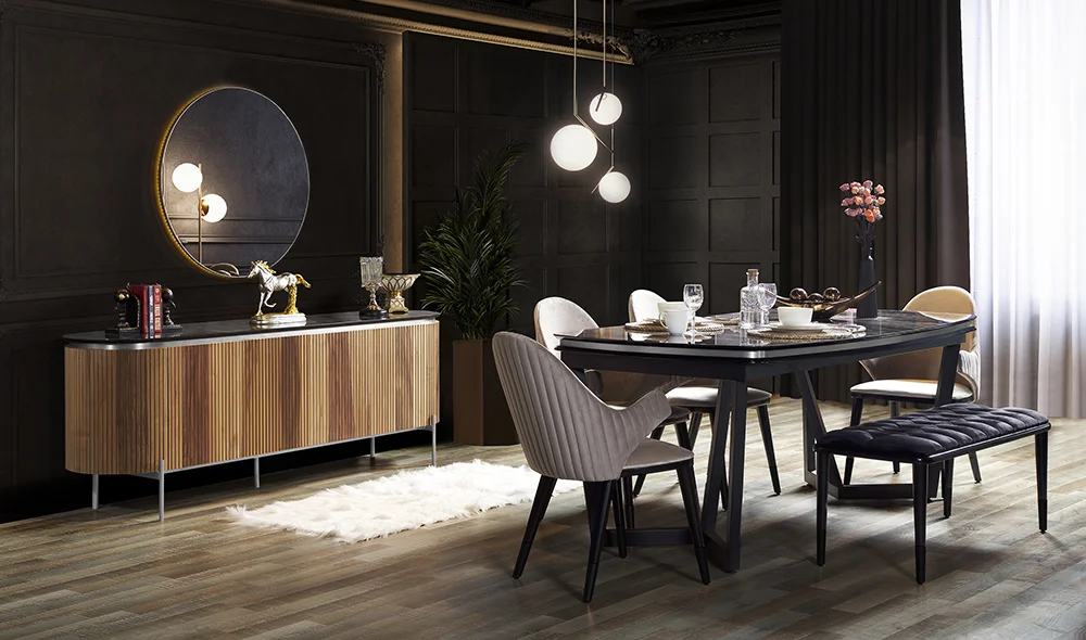 Mood Ceviz Gümüş Yemek Odası