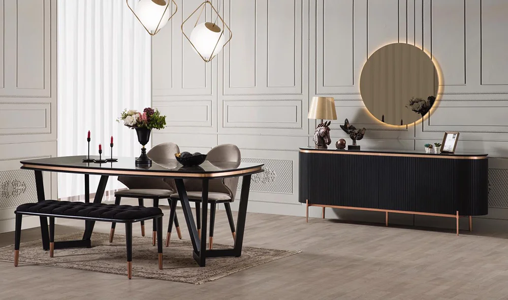 Mood Siyah Bronz Yemek Odası