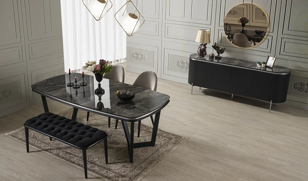 Mood Siyah Gümüş Yemek Odası