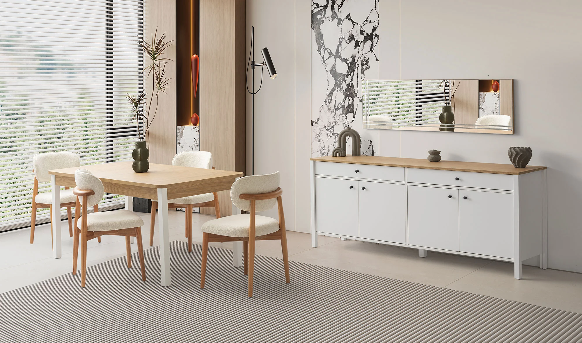 Rome Yemek Odası - Beyaz Me?e